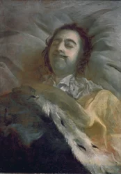 Peter I. (1672-1725) der Große auf seinem Sterbebett, 1725